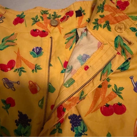 Vintage 90s Lizsport Vegetable Garden Print Skirt Size 14 Cottagecore - Picture 9 of 9